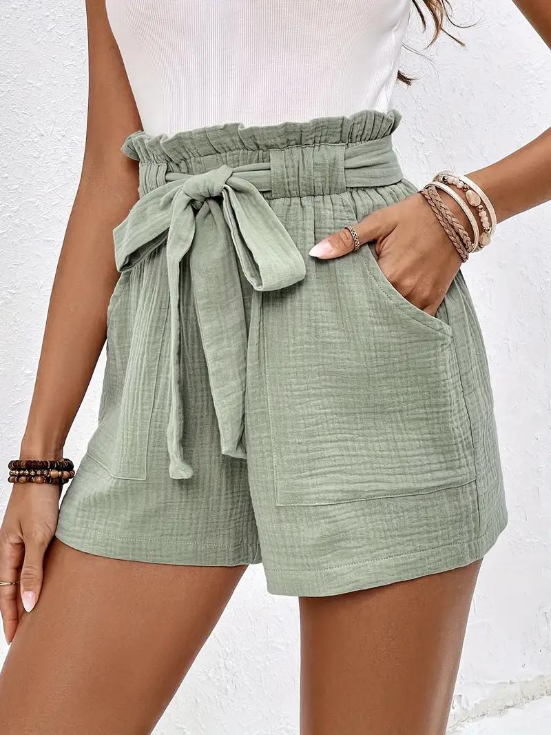 WW | Shorts mit Gürtel lockere Passform Shorts mit hoher Taille Mini Shorts