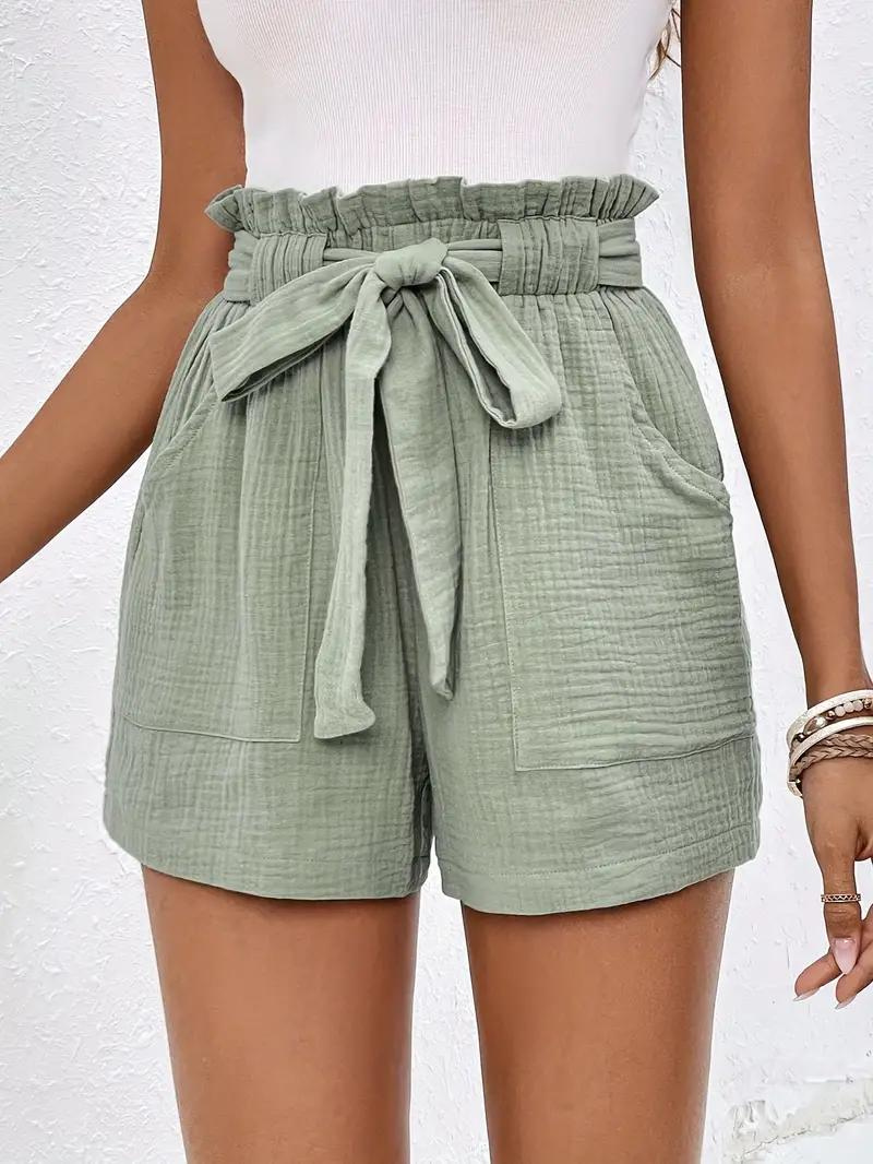 WW | Shorts mit Gürtel lockere Passform Shorts mit hoher Taille Mini Shorts