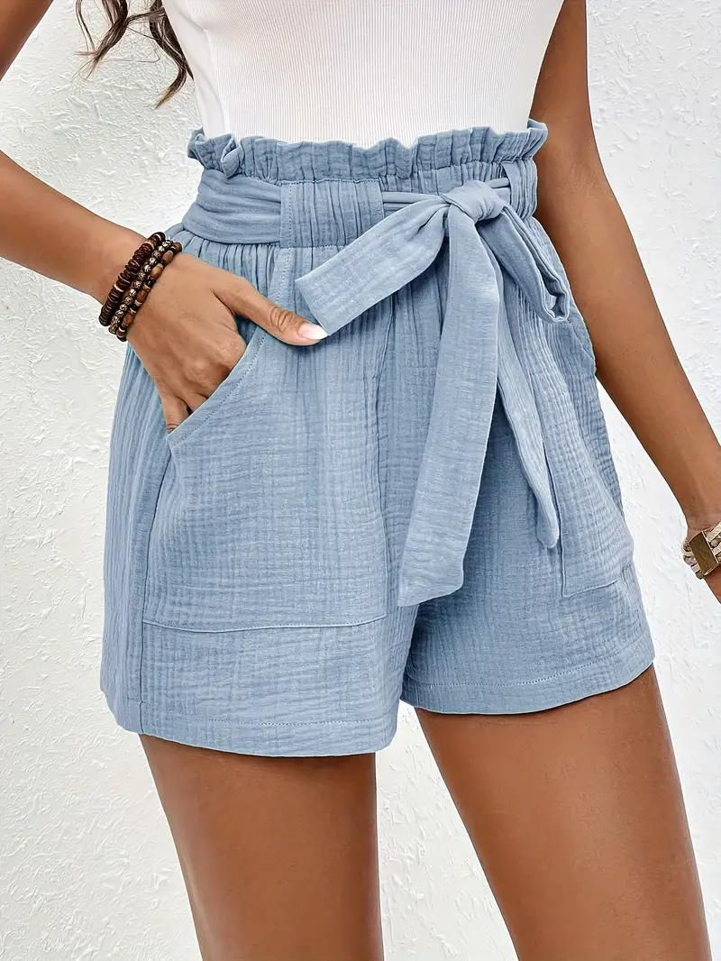 WW | Shorts mit Gürtel lockere Passform Shorts mit hoher Taille Mini Shorts