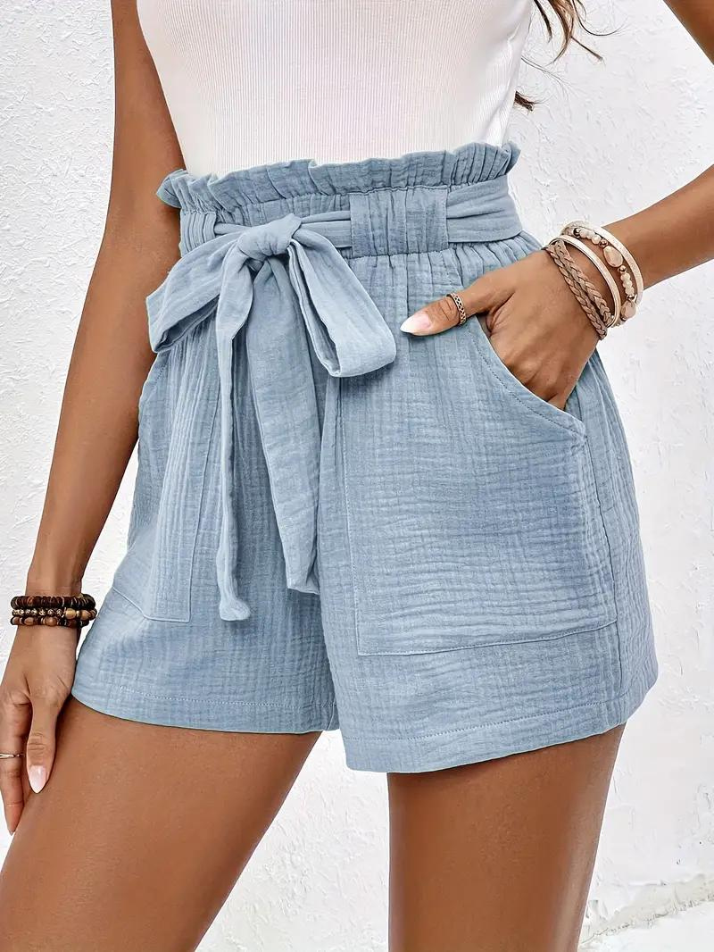 WW | Shorts mit Gürtel lockere Passform Shorts mit hoher Taille Mini Shorts