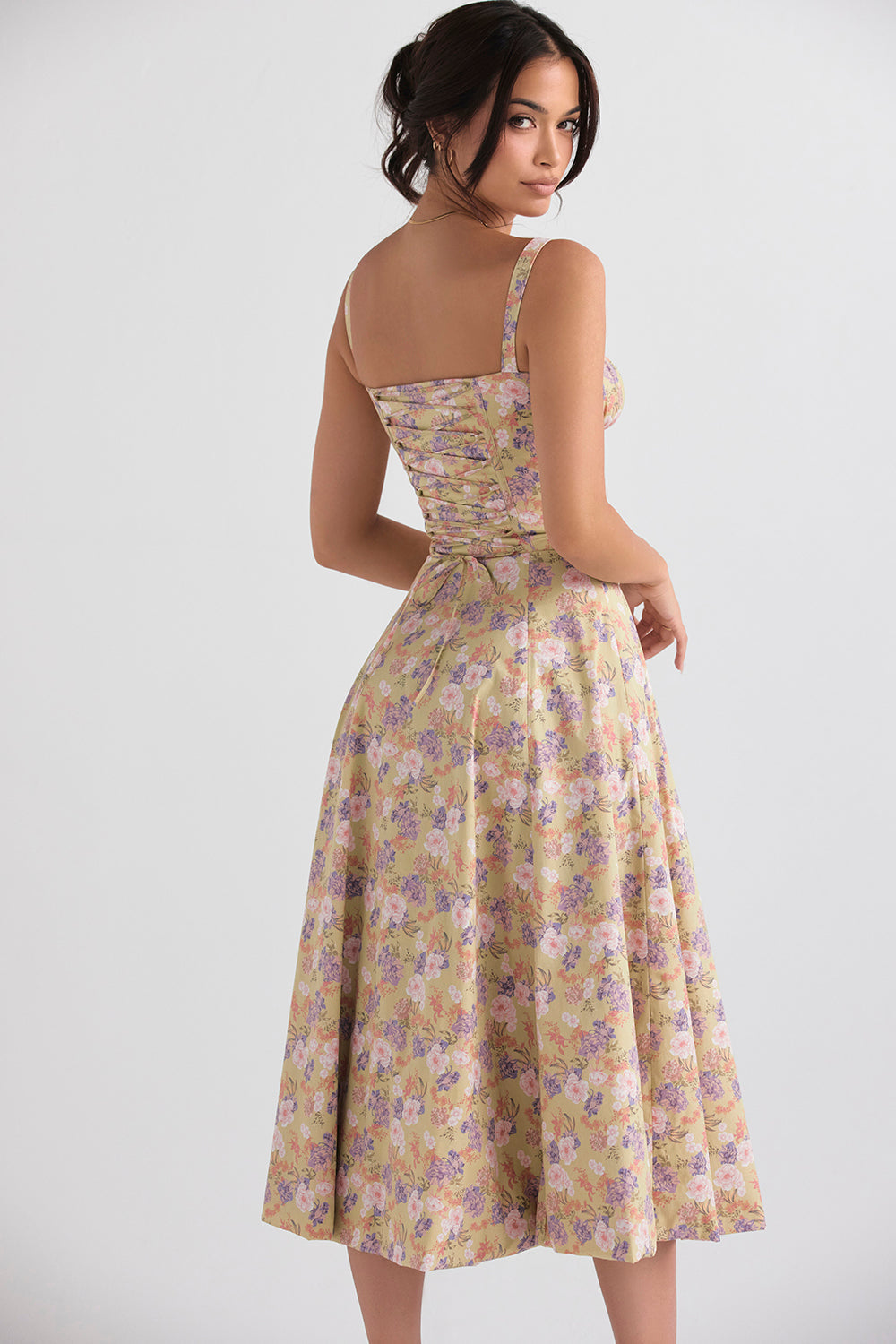 WW | Ärmellos Rückenkrawatte Midikleid Sonnenkleid