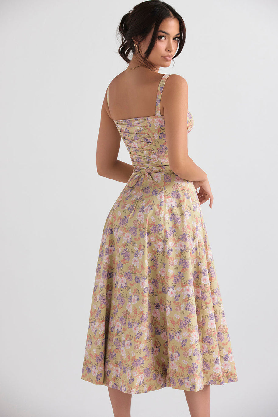 WW | Ärmellos Rückenkrawatte Midikleid Sonnenkleid