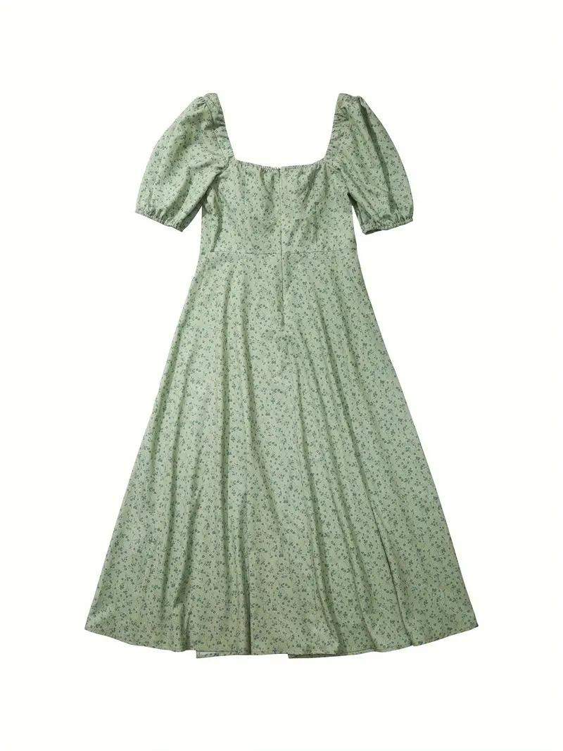 WW | Blumendruck Puffärmel Sommerkleid Maxikleid