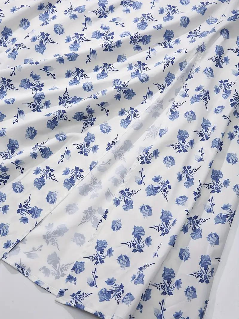 WW | Blumendruck Puffärmel Sommerkleid Maxikleid