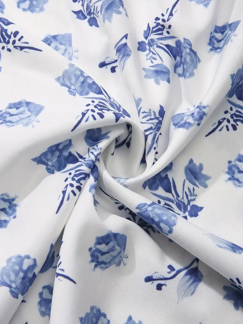 WW | Blumendruck Puffärmel Sommerkleid Maxikleid
