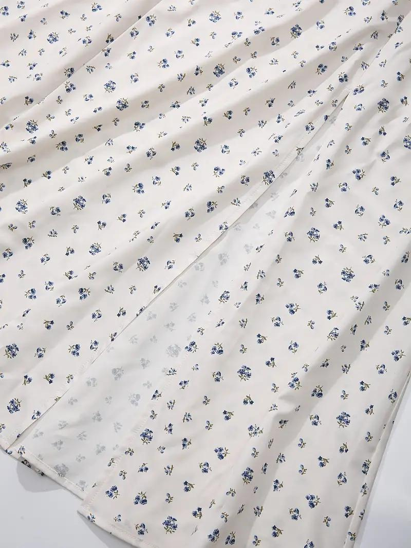 WW | Blumendruck Puffärmel Sommerkleid Maxikleid