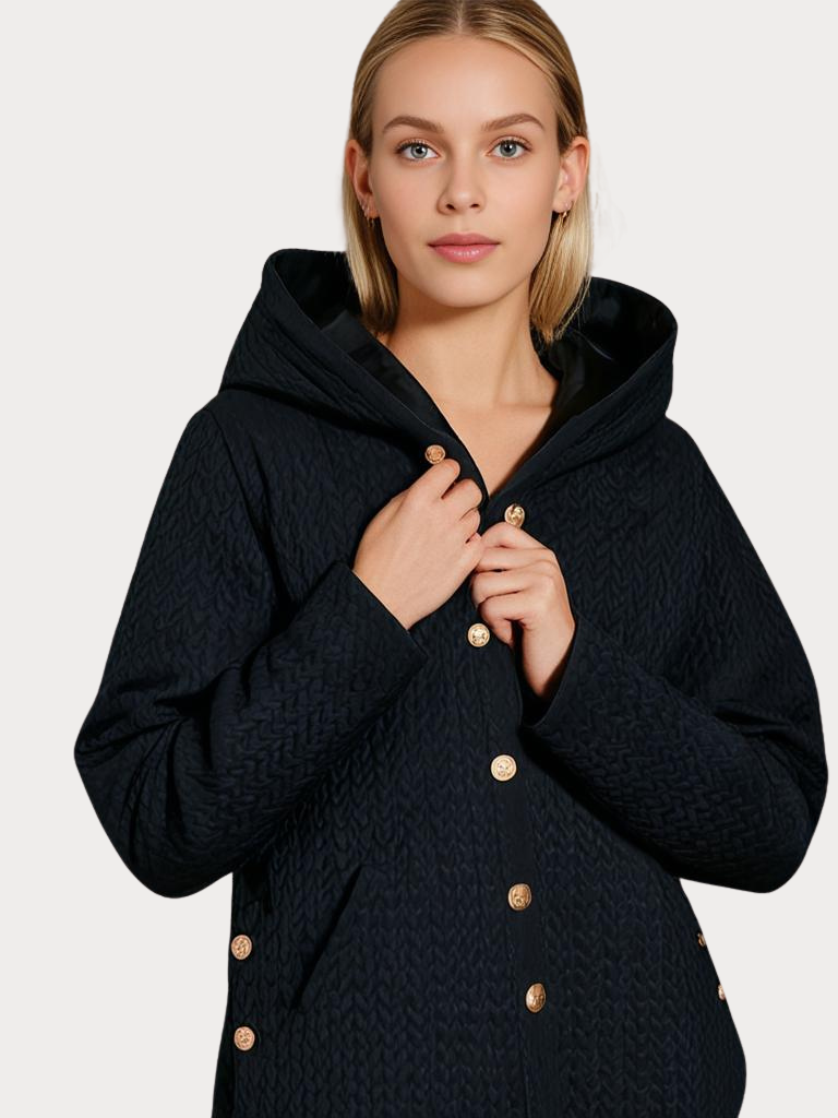 WW | Damen - Wintermantel – Eleganter Gefütterter Mantel mit Kapuze