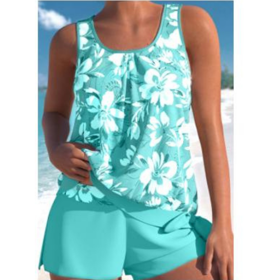 WW | 2-Teiliges Tankini-Set Blumenmuster Damen Schwimmbekleidung