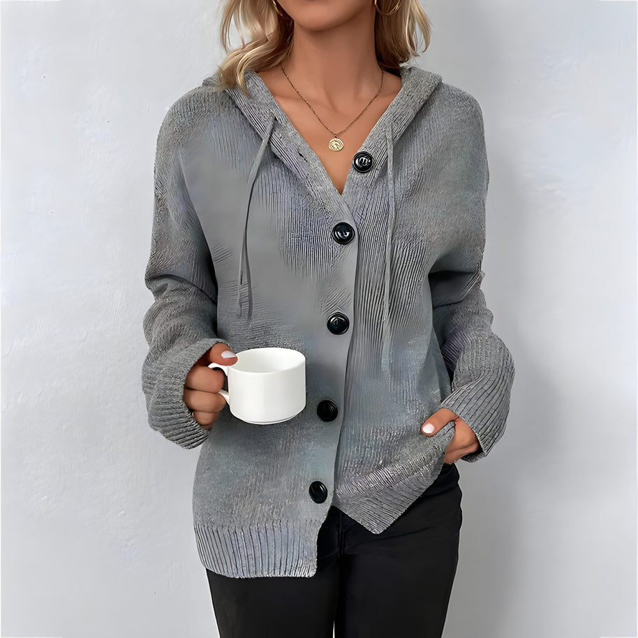 WW Strickjacke | Elegante bequeme Strickjacke mit Kapuze