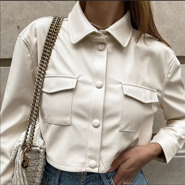 WW | Lederjacke mit Kapuze
