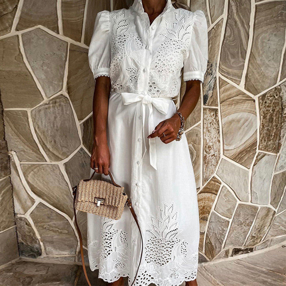 WW - Elegantes besticktes Sommerkleid