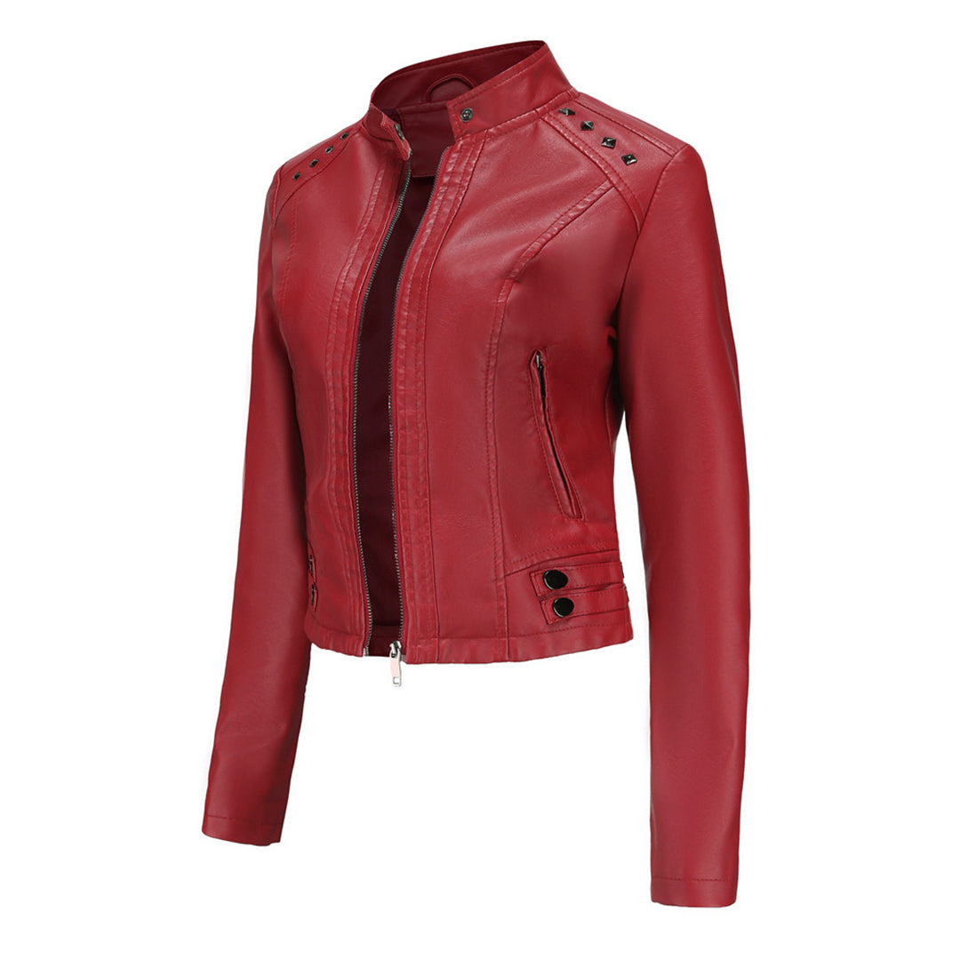 WW | Elegante Lederjacke mit einzigartigen Details für Damen