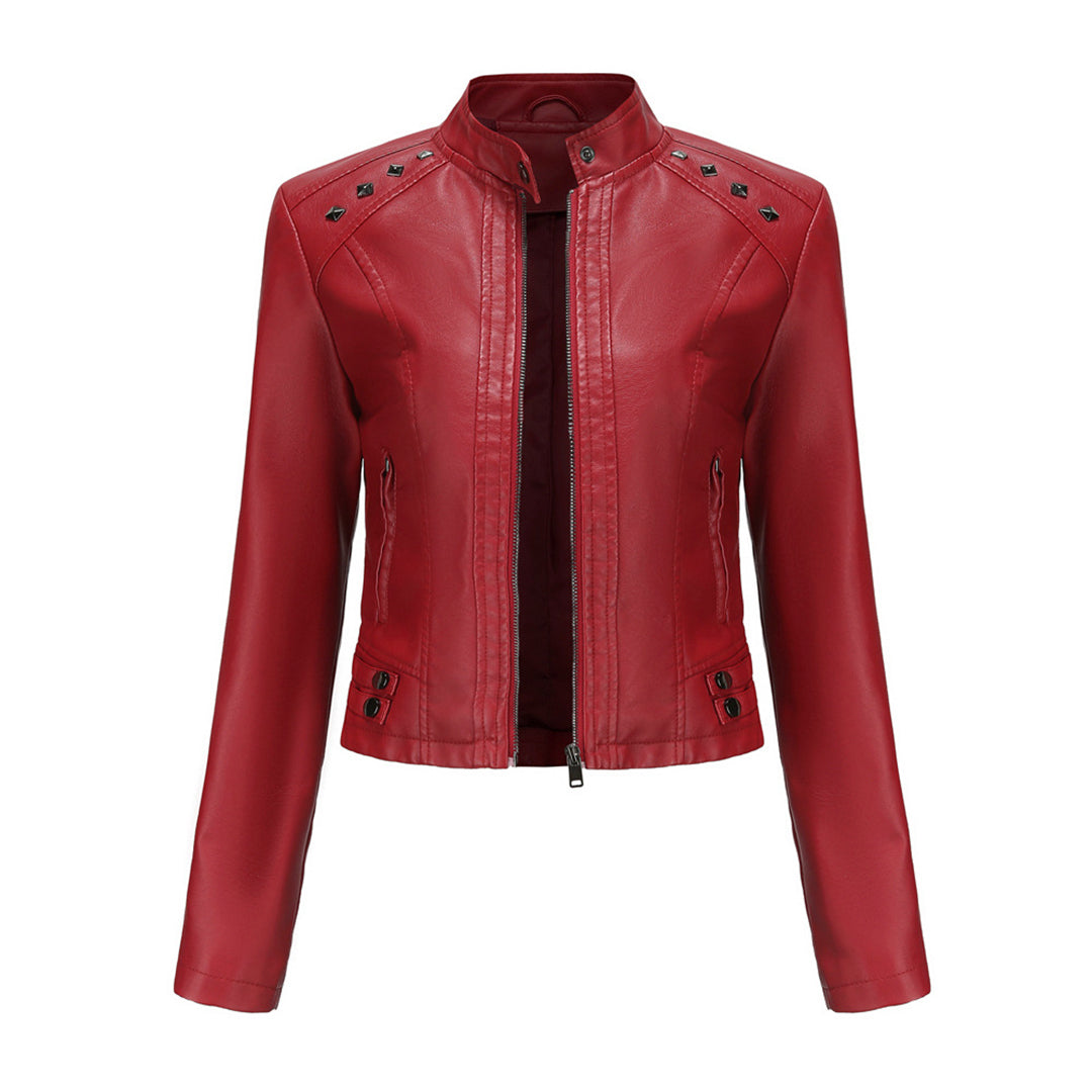 WW | Elegante Lederjacke mit einzigartigen Details für Damen