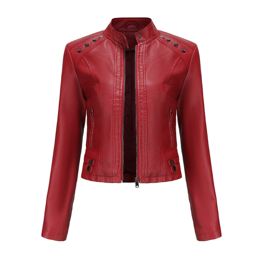 WW | Elegante Lederjacke mit einzigartigen Details für Damen