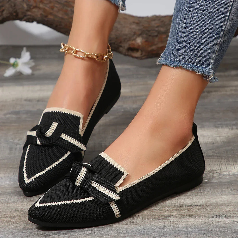 WW | Schicke Flache Schuhe mit Spitze und Schleifendetail