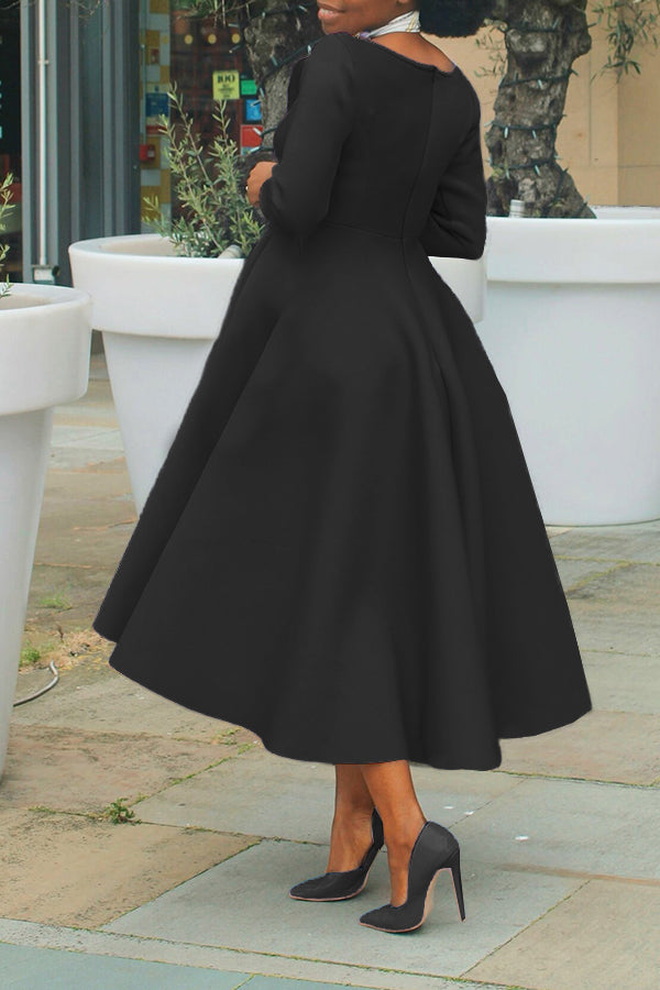 3/4-Ärmel Swing-Kleid