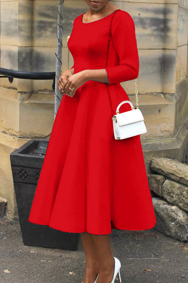 3/4-Ärmel Swing-Kleid