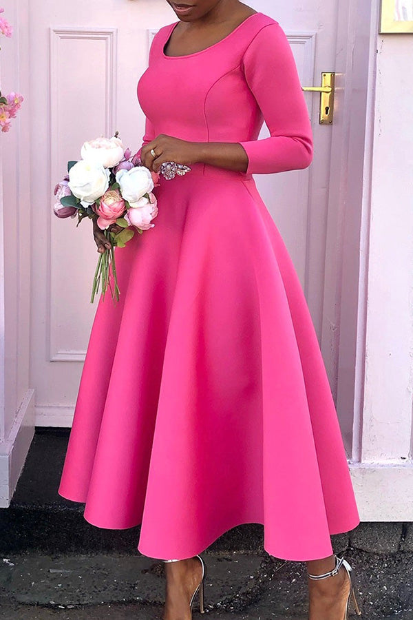 3/4-Ärmel Swing-Kleid