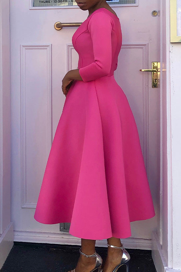 3/4-Ärmel Swing-Kleid