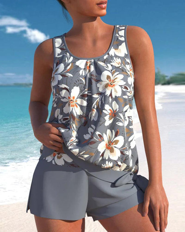 WW | Zweiteiliges Tankini Satz Mit Blumenmuster Für Damen