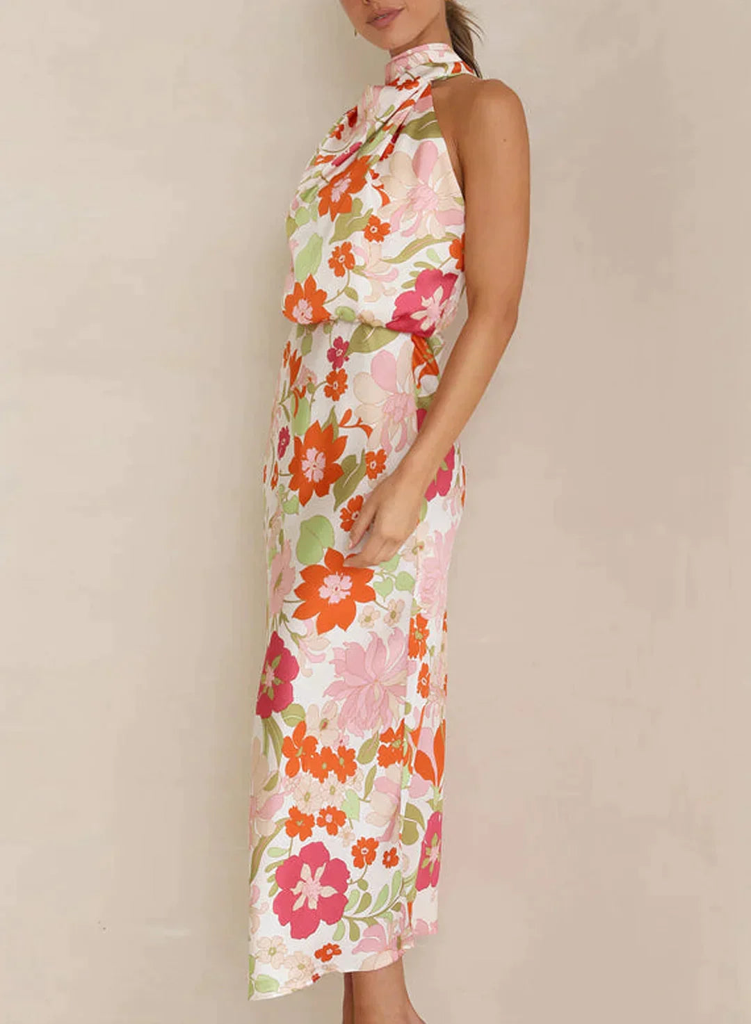 WW - Blumiges Maxikleid mit Neckholder