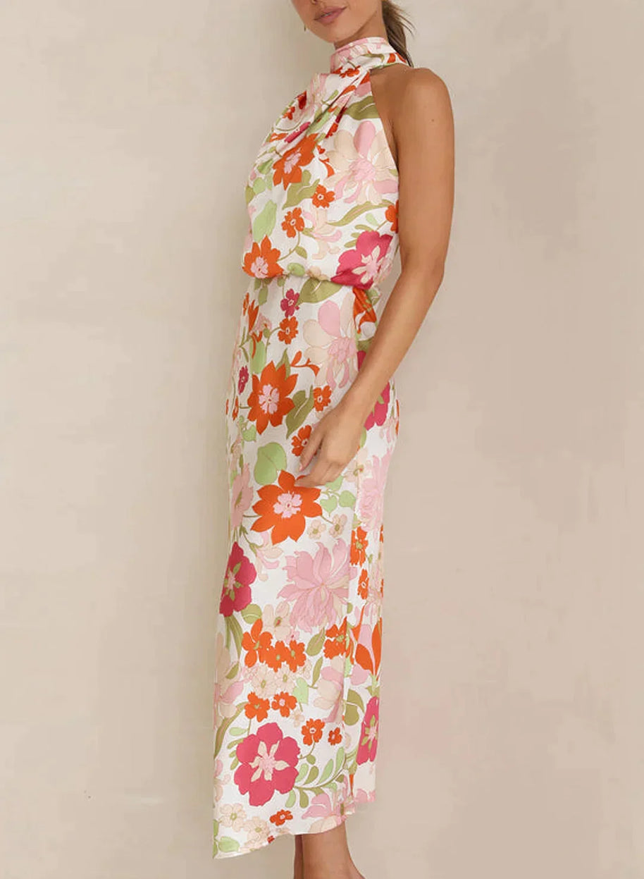 WW - Blumiges Maxikleid mit Neckholder