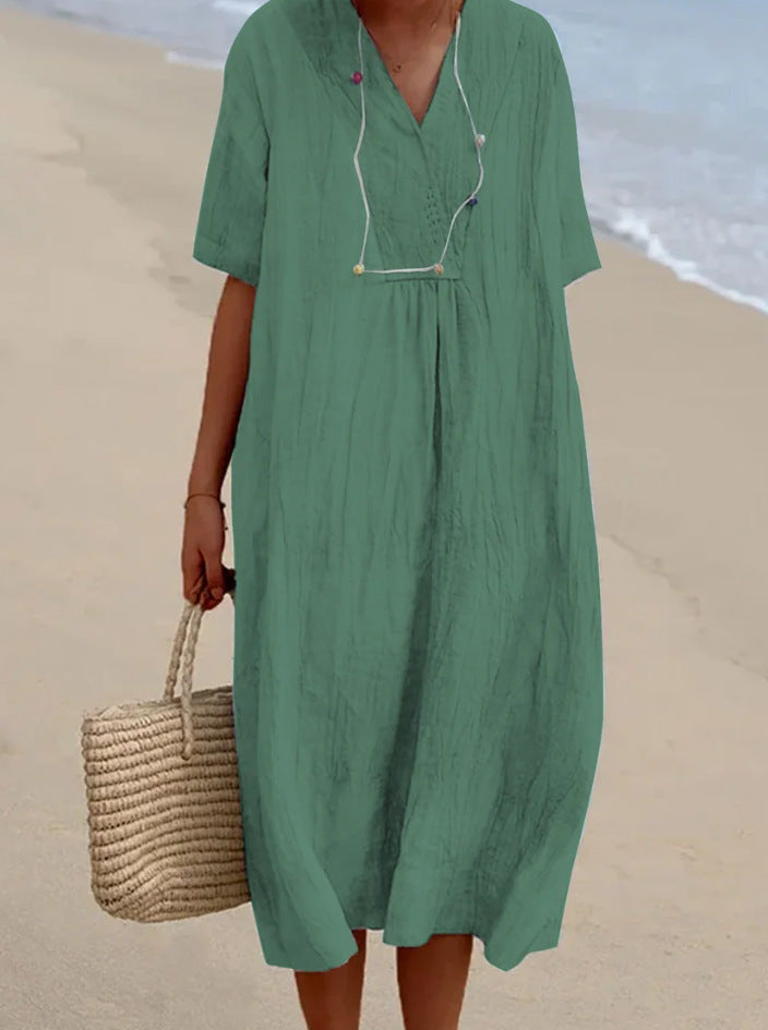 WW | Sommerkleid Aus Baumwolle Und Leinen