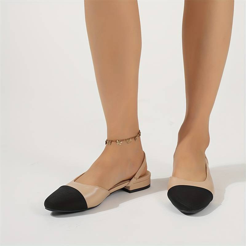 WW | Slingback Ballerinas in Beige & Schwarz Klassischer Chic