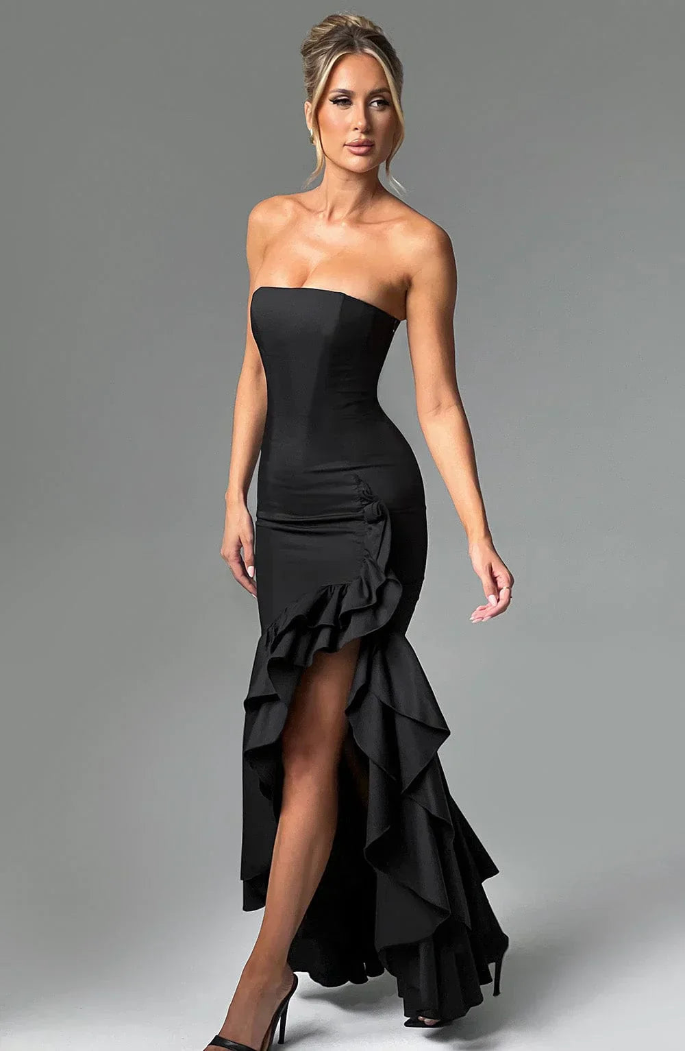 WW | Ärmelloses Maxikleid Mit Schlitz Und Rüschen Für Frauen