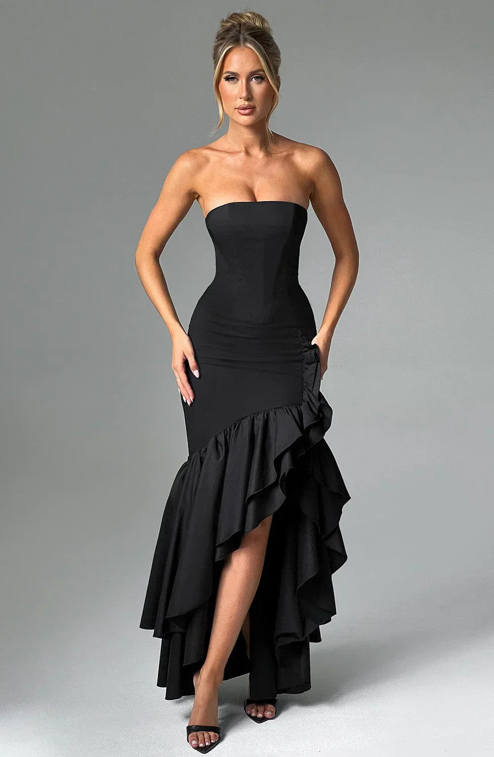 WW | Ärmelloses Maxikleid Mit Schlitz Und Rüschen Für Frauen