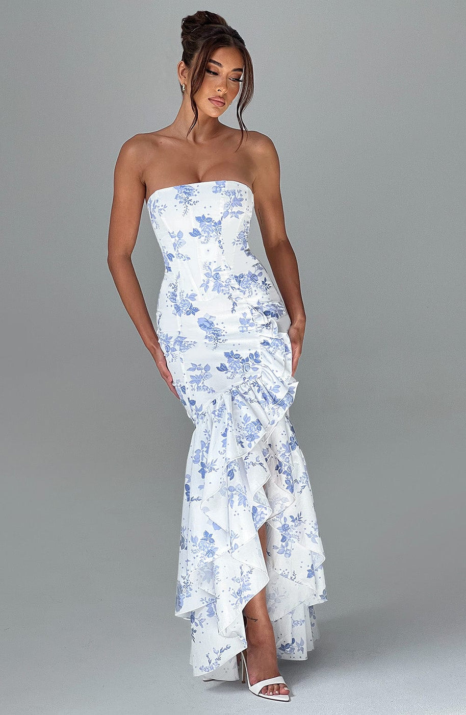 WW | Ärmelloses Maxikleid Mit Schlitz Und Rüschen Für Frauen