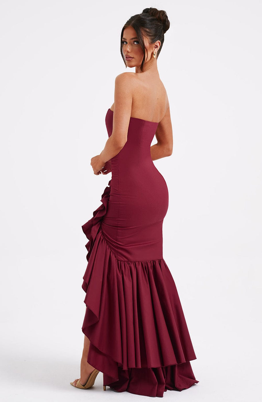 WW | Ärmelloses Maxikleid Mit Schlitz Und Rüschen Für Frauen