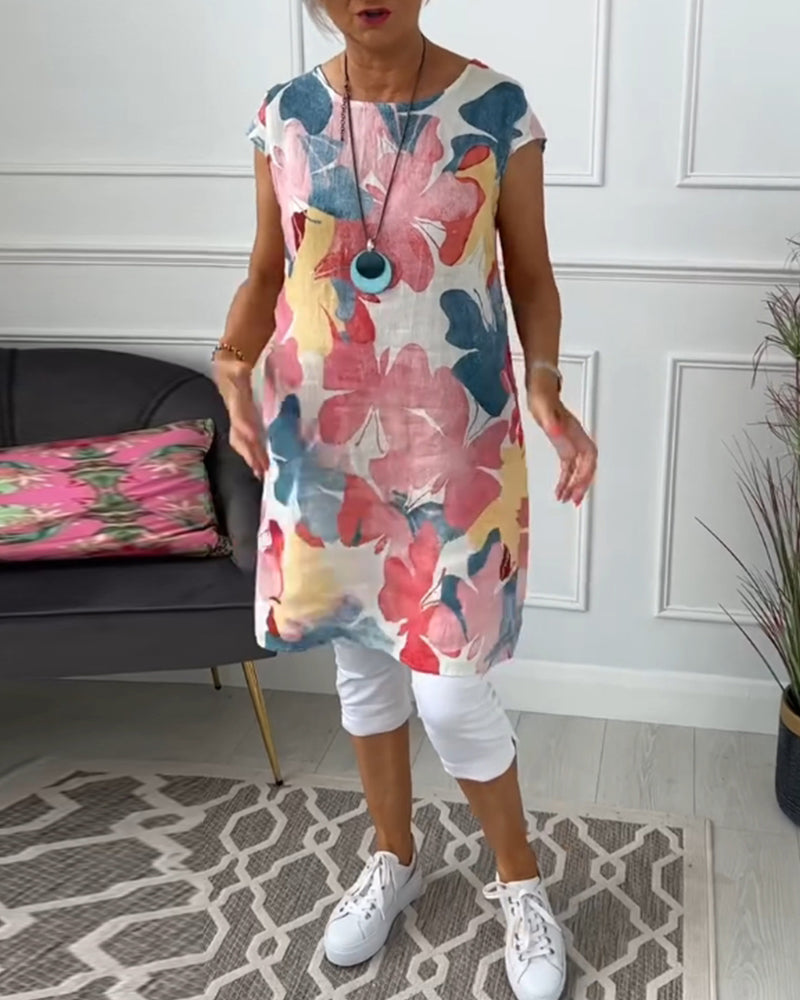 WW | Lässiges Longtop mit Farbenfrohem Blumenprint