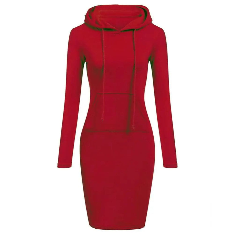 WW | Casual Herbst Sweatkleid mit Kapuze und Kordelzug für Frauen