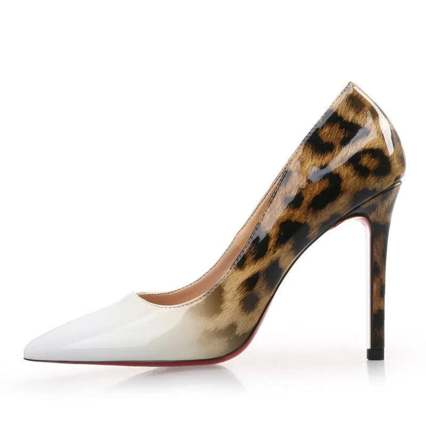 WW | Leopard print lace high heels for women