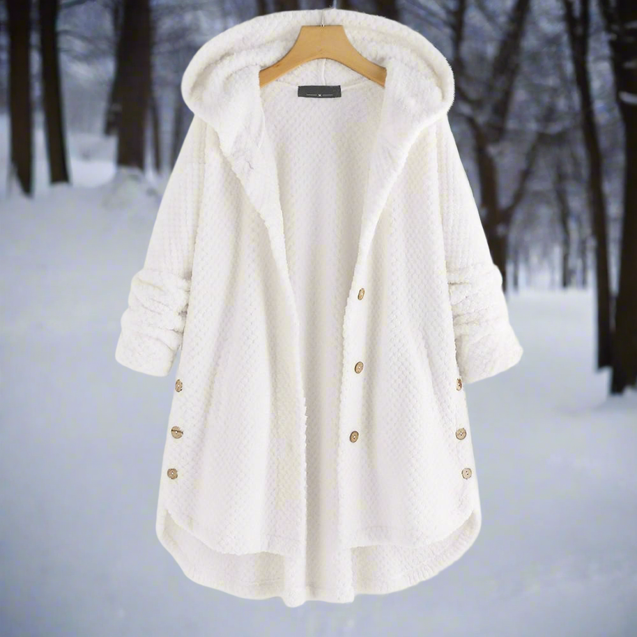 WW | Bathrobe - Textured Fleece - Long and Loose Fit - Button Closure with Pockets