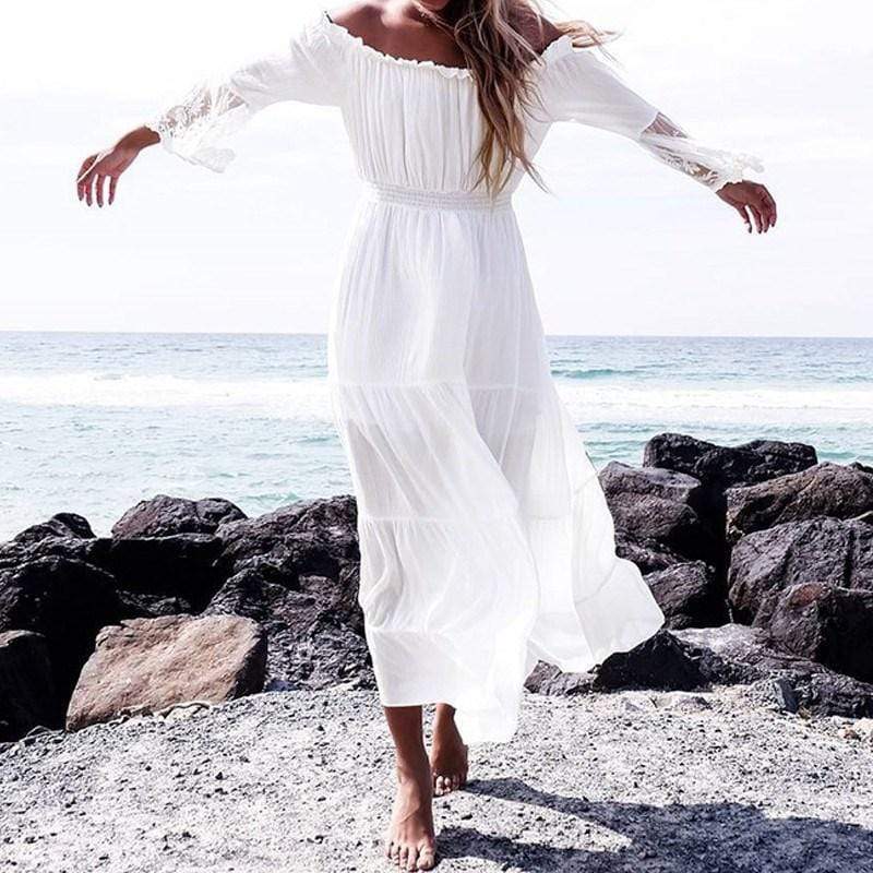WW | Bohemian Baumwollspitzen Maxikleid