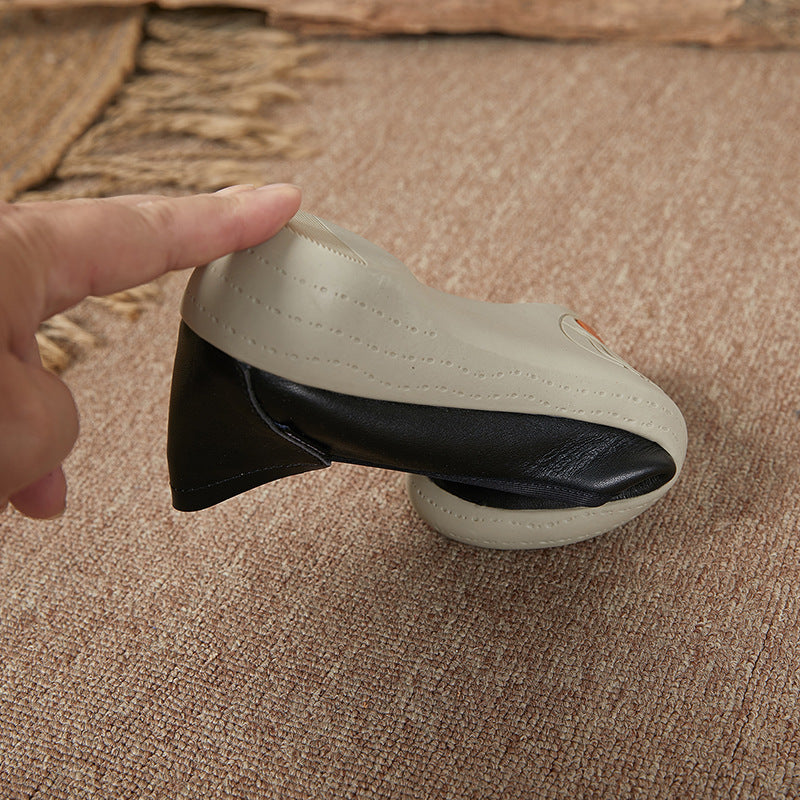 WW | Frühling und Sommer Damen Echtes Leder Schuhe Niedriger Mund Pumps