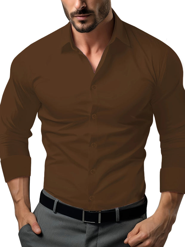 WW | Slim Fit Einfarbiges Baumwollhemd