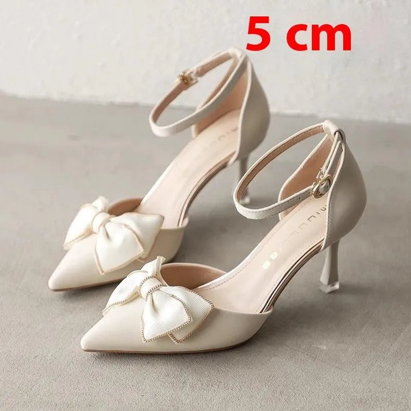 WW | Pumps für Damen mit Schleife und Spitzenabsatz
