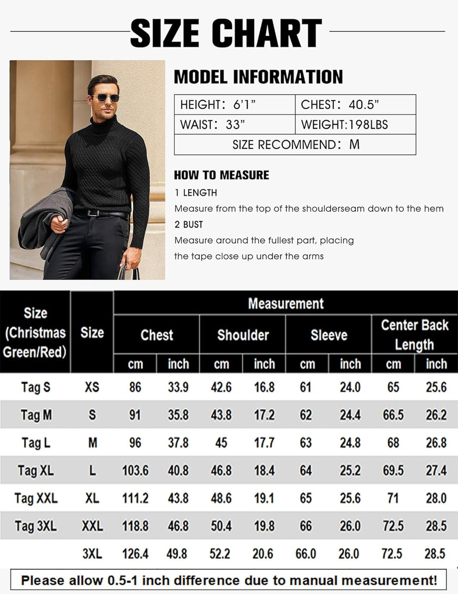 WW | Casual knitted men's turtleneck sweater