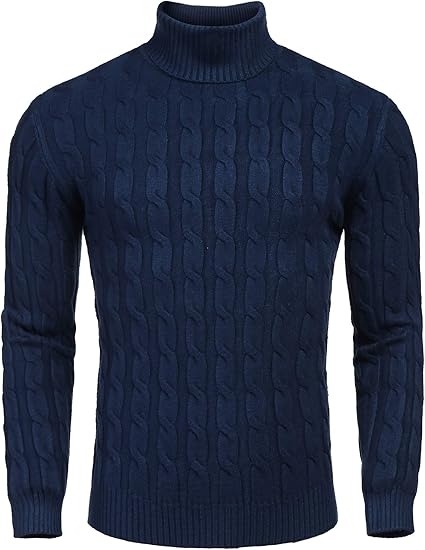 WW | Casual knitted men's turtleneck sweater