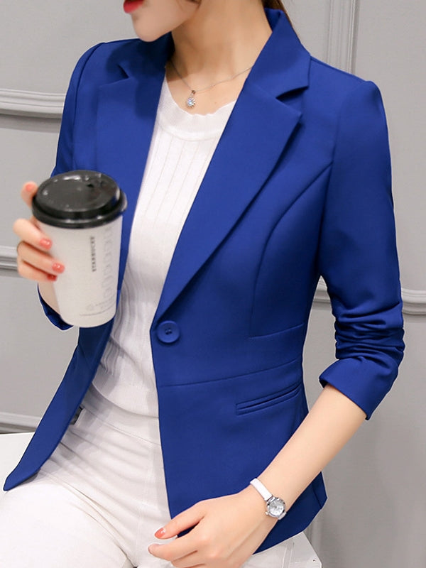 WW | Schwarzer Blazer für Damen Bürojacke Anzug Taschen Jacken