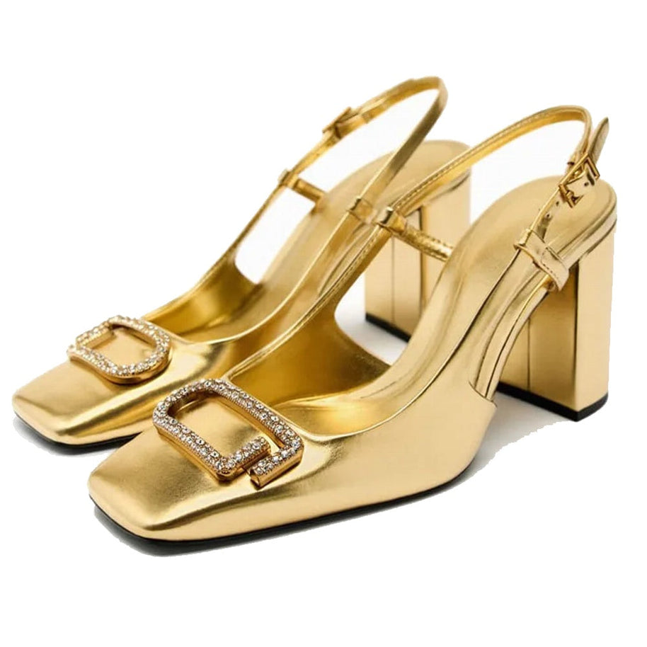 WW | Elegante Damen Sling Back Schuhe Moderne Büro High Heels