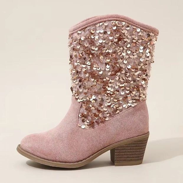 WW | Mode Kinder Mädchen Chelsea Schuhe Glitzer Dicke Absätze