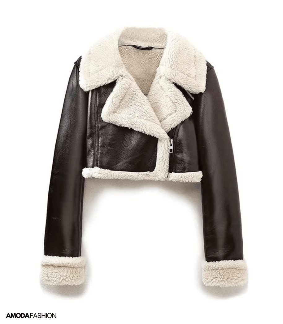Top Leder-Teddyjacke
