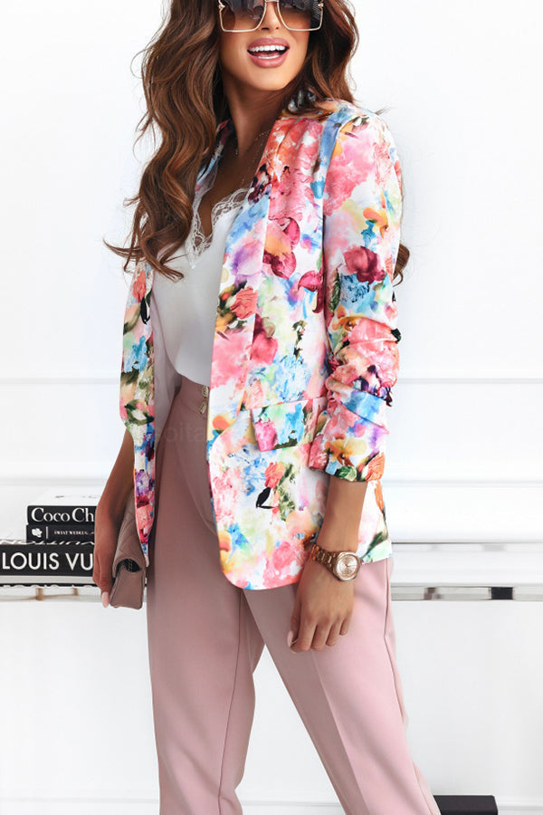 WW | Freie und Echte Florale Revers Freizeitanzug Blazer