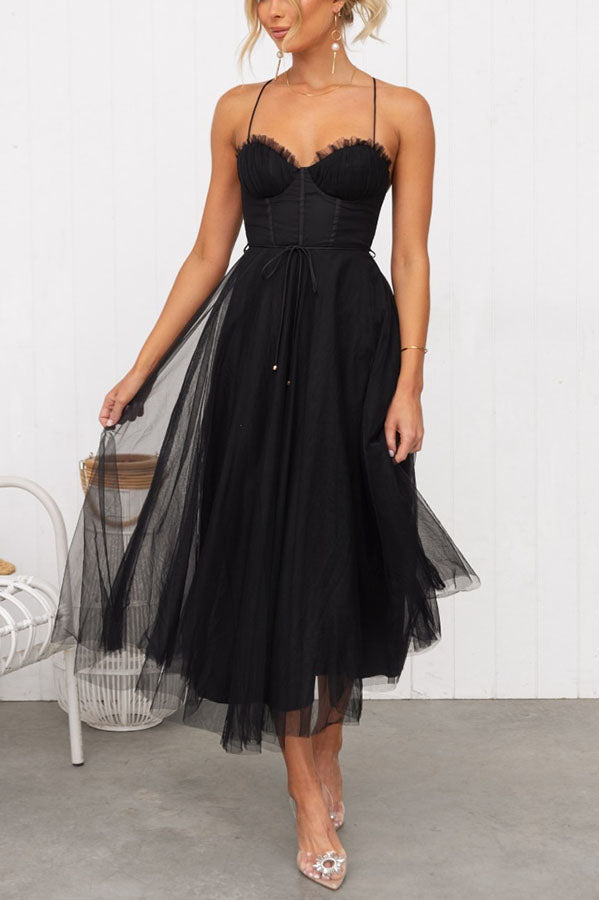 WW | Maxi Kleid Elegantes Fließendes Design V-Ausschnitt Ärmellos Leichtes Gewebe