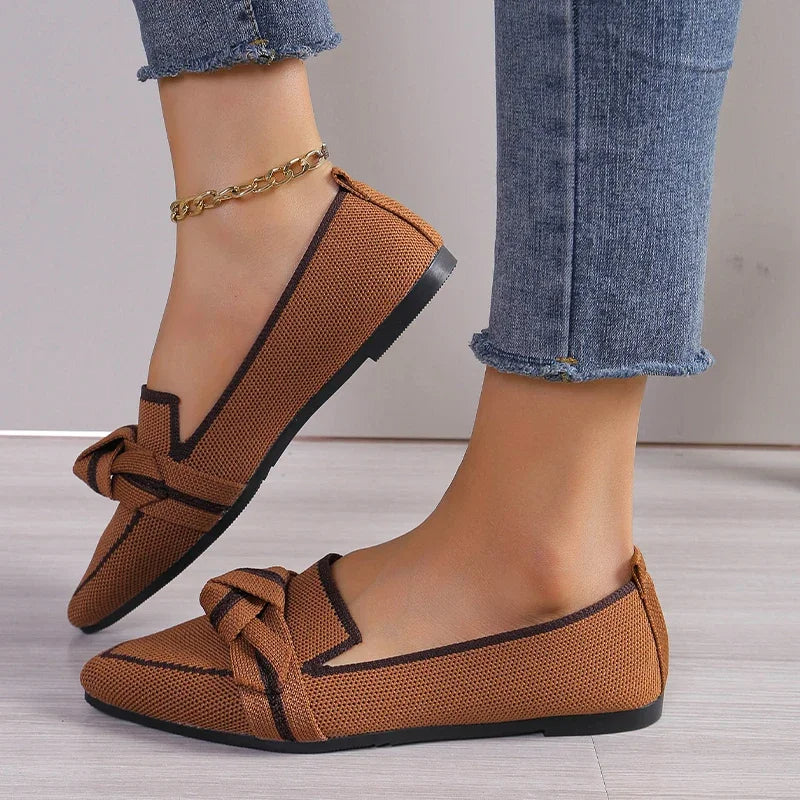 WW | Schicke Flache Schuhe mit Spitze und Schleifendetail