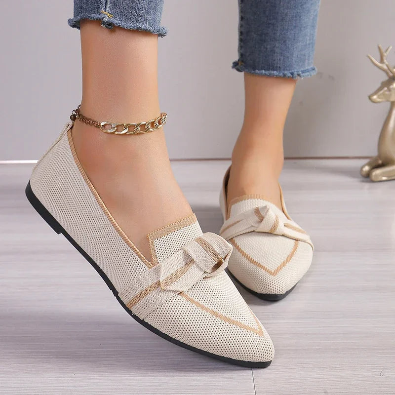 WW | Schicke Flache Schuhe mit Spitze und Schleifendetail